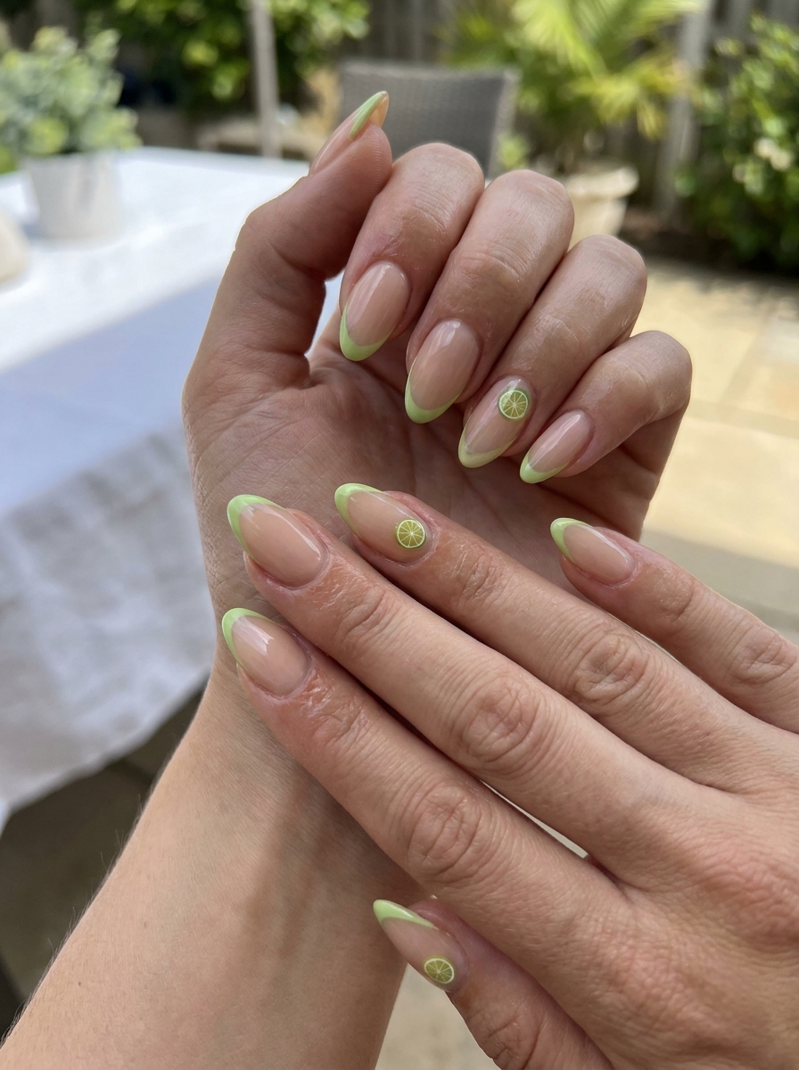Lime Twist Nails mit frischen Limetten Details
